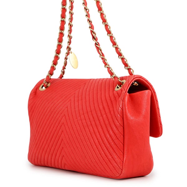 シャネル チェーンショルダーバッグ シェブロン Vステッチ ココマーク レザー CHANEL バッグ