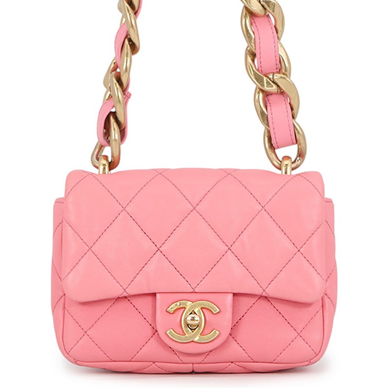 シャネル チェーンショルダーバッグ マトラッセ ココマーク レザー AS3214 CHANEL バッグ