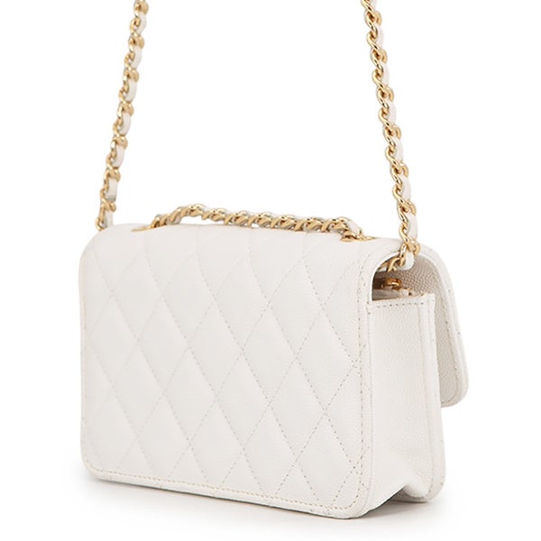 シャネル チェーンウォレット クルーズライン マトラッセ ココマーク キャビアスキン AP3084 CHANEL 財布 白