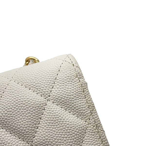 シャネル チェーンウォレット クルーズライン マトラッセ ココマーク キャビアスキン AP3084 CHANEL 財布 白
