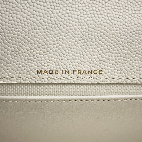 シャネル チェーンウォレット クルーズライン マトラッセ ココマーク キャビアスキン AP3084 CHANEL 財布 白