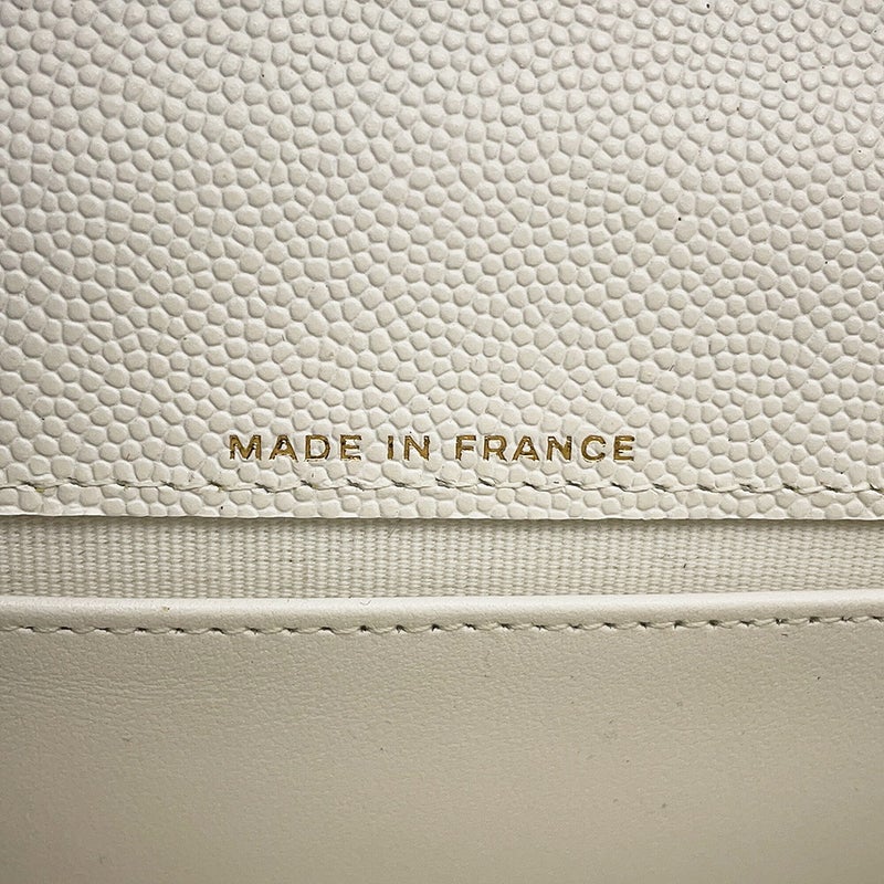 シャネル チェーンウォレット クルーズライン マトラッセ ココマーク キャビアスキン AP3084 CHANEL 財布 白