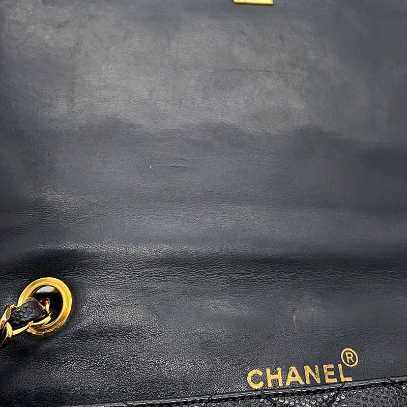 シャネル チェーンショルダーバッグ マトラッセ25 ココマーク ダイアナ キャビアスキン A01165 CHANEL 黒