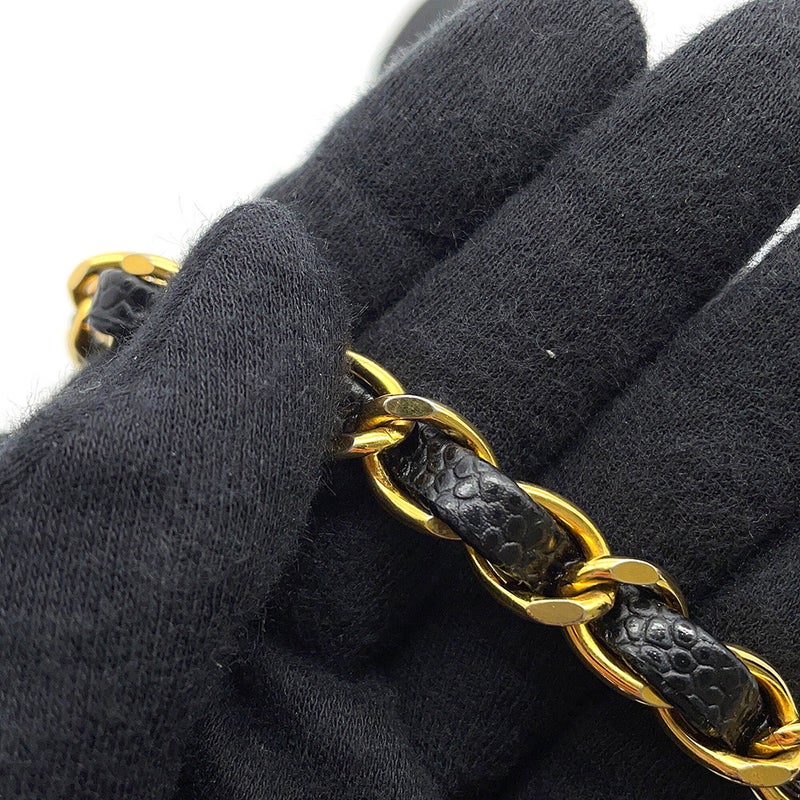シャネル チェーンショルダーバッグ マトラッセ25 ココマーク ダイアナ キャビアスキン A01165 CHANEL 黒