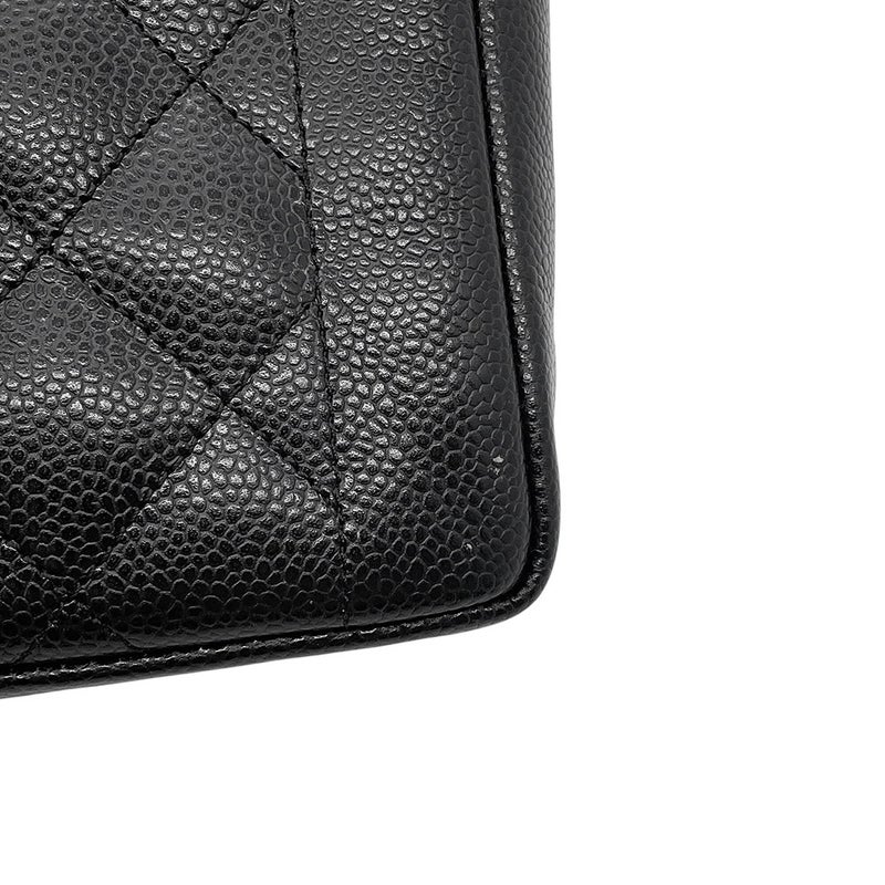 シャネル チェーンショルダーバッグ マトラッセ25 ココマーク ダイアナ キャビアスキン A01165 CHANEL 黒