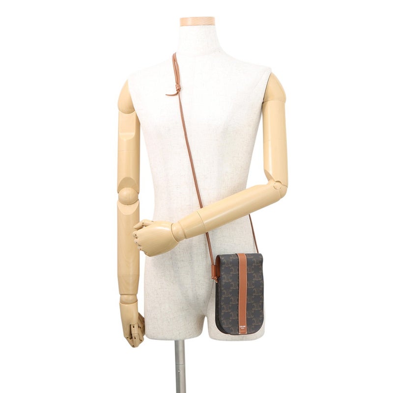 セリーヌ フォンホルダー トリオンフ ショルダーフォンケース PVC レザー 10H742 CELINE