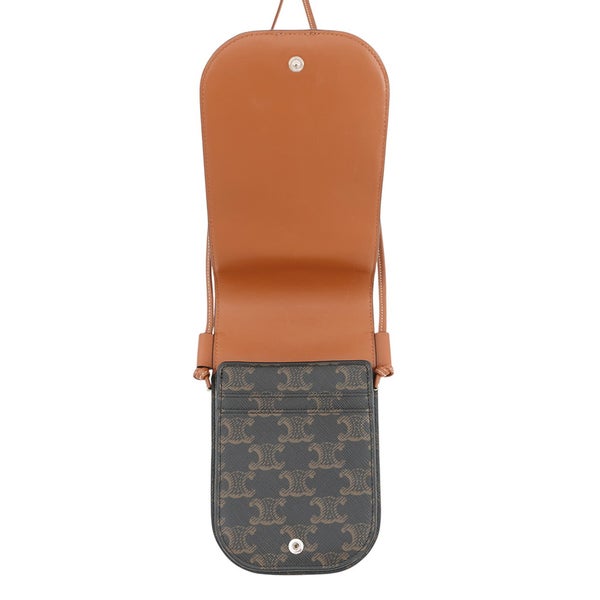 セリーヌ フォンホルダー トリオンフ ショルダーフォンケース PVC レザー 10H742 CELINE