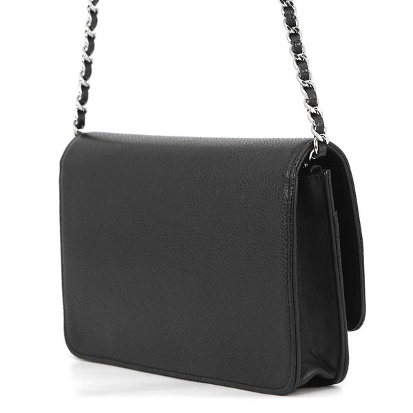 シャネル チェーンウォレット キャビアスキン ココマーク A48654 CHANEL チェーンショルダーバッグ 財布 黒