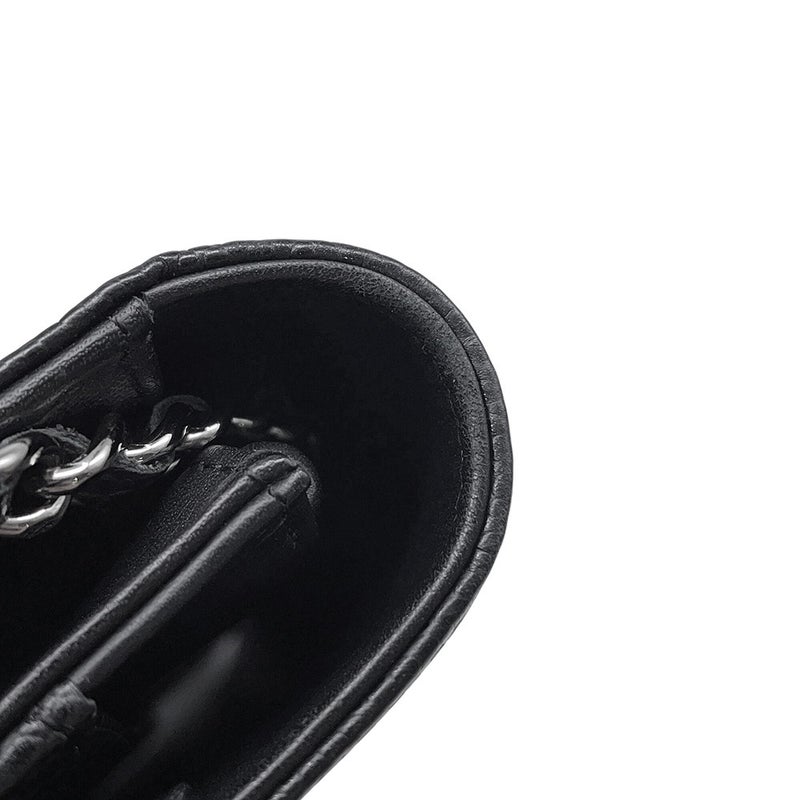 シャネル チェーンウォレット キャビアスキン ココマーク A48654 CHANEL チェーンショルダーバッグ 財布 黒