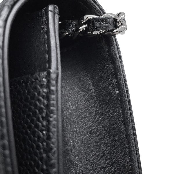 シャネル チェーンウォレット キャビアスキン ココマーク A48654 CHANEL チェーンショルダーバッグ 財布 黒