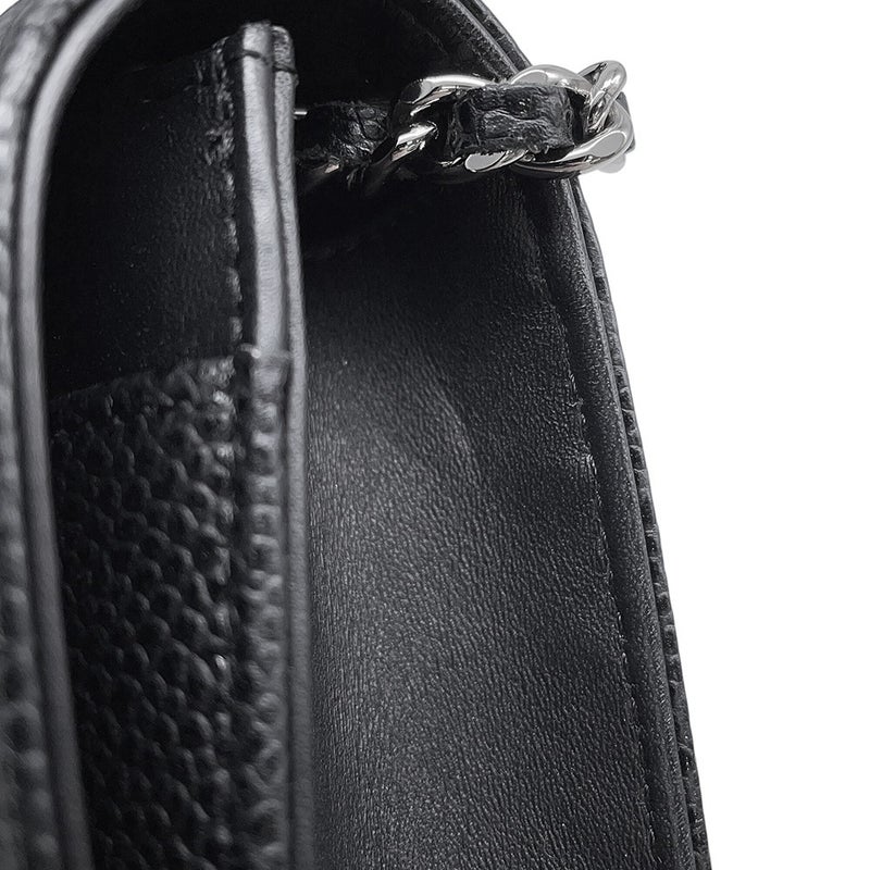 シャネル チェーンウォレット キャビアスキン ココマーク A48654 CHANEL チェーンショルダーバッグ 財布 黒