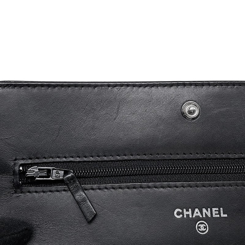 シャネル チェーンウォレット キャビアスキン ココマーク A48654 CHANEL チェーンショルダーバッグ 財布 黒