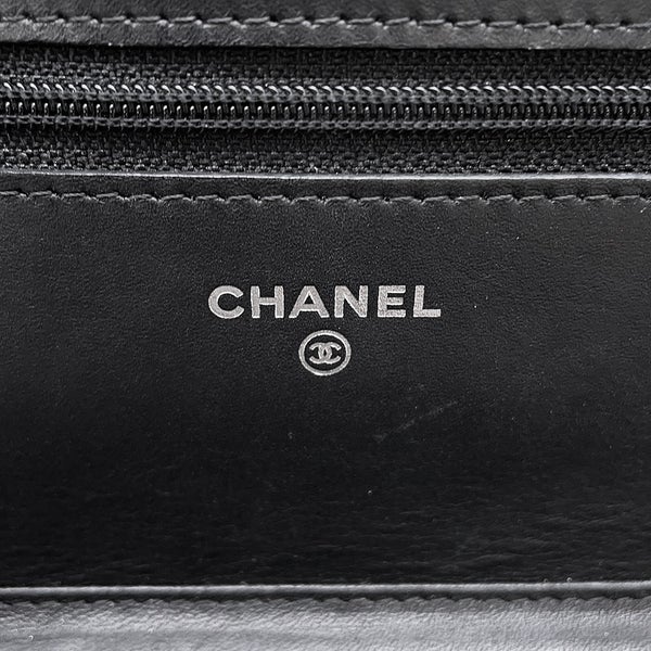 シャネル チェーンウォレット キャビアスキン ココマーク A48654 CHANEL チェーンショルダーバッグ 財布 黒