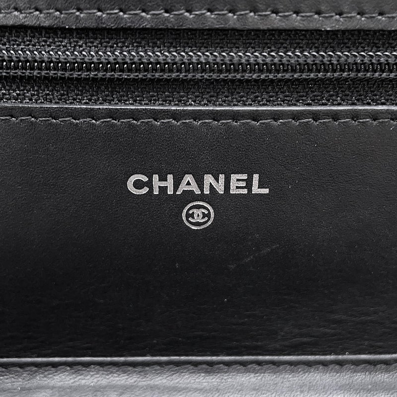 シャネル チェーンウォレット キャビアスキン ココマーク A48654 CHANEL チェーンショルダーバッグ 財布 黒