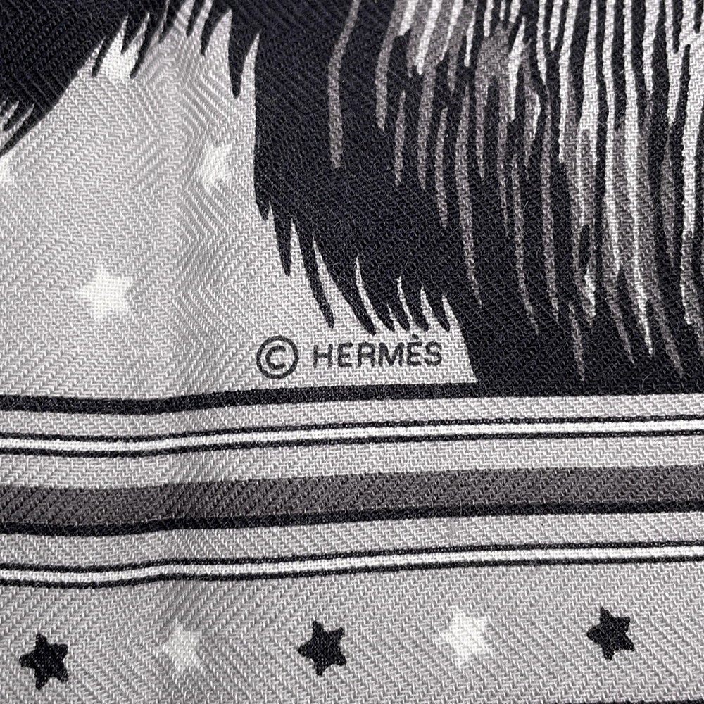 エルメス スカーフ カレ65 GRRRRR! バンダナ カシミヤ シルク HERMES