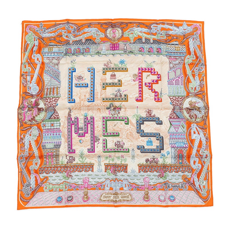 エルメス スカーフ カレ90 Super Silk Quest スーパー・シルク・クエスト HERMES シルク 2023年秋冬