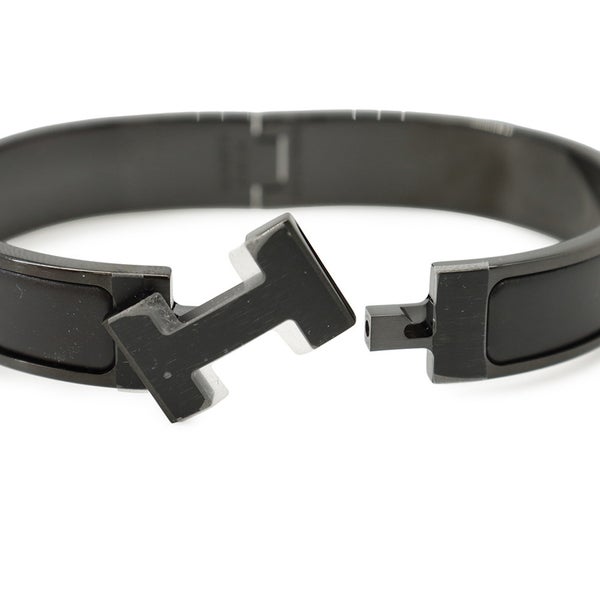 エルメス ブレスレット クリックHH ブラック/ブラック金具 HERMES バングル アクセサリー 黒