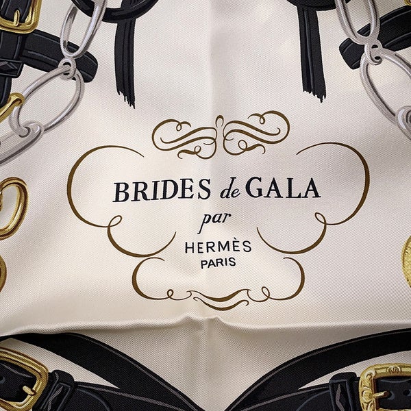 エルメス スカーフ カレ20 ナノ ブリッド・ドゥ・ガラ Brides de Gala HERMES シルク 2020年春夏 白 黒