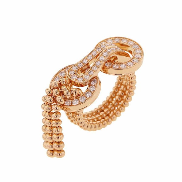 カルティエ リング アグラフ リング セミパヴェセッティング ダイヤ 59P 計約0.95ct K18PGピンクゴールド サイズ53 N4780800 指輪