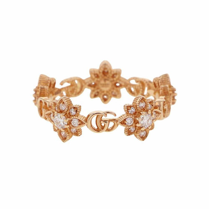 グッチ リング フローラ リング ダイヤモンド K18YGイエローゴールド リングサイズ11 GUCCI ジュエリー