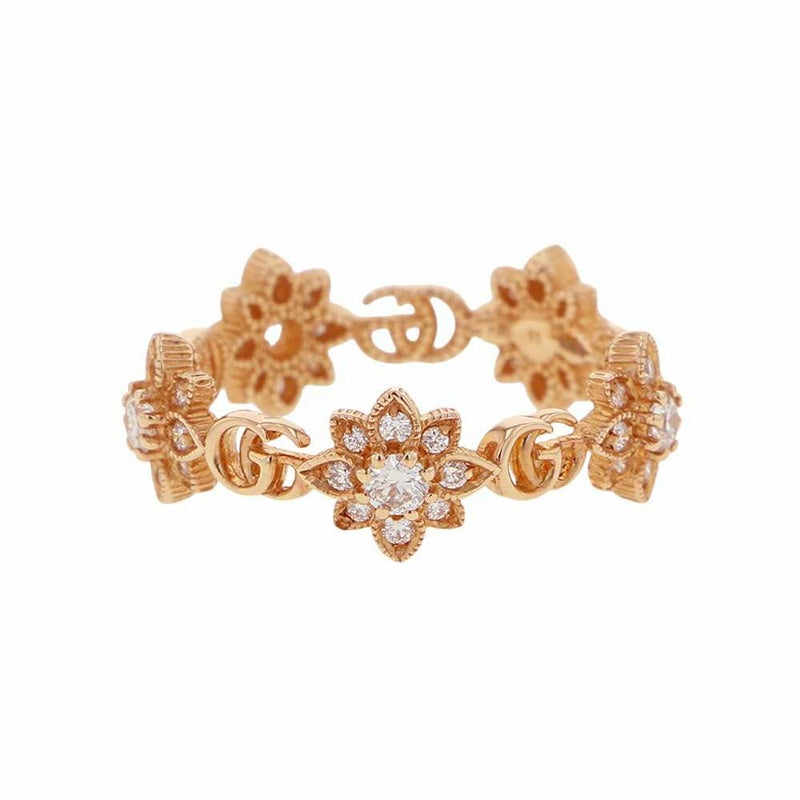 グッチ リング フローラ リング ダイヤモンド K18YGイエローゴールド リングサイズ11 GUCCI ジュエリー