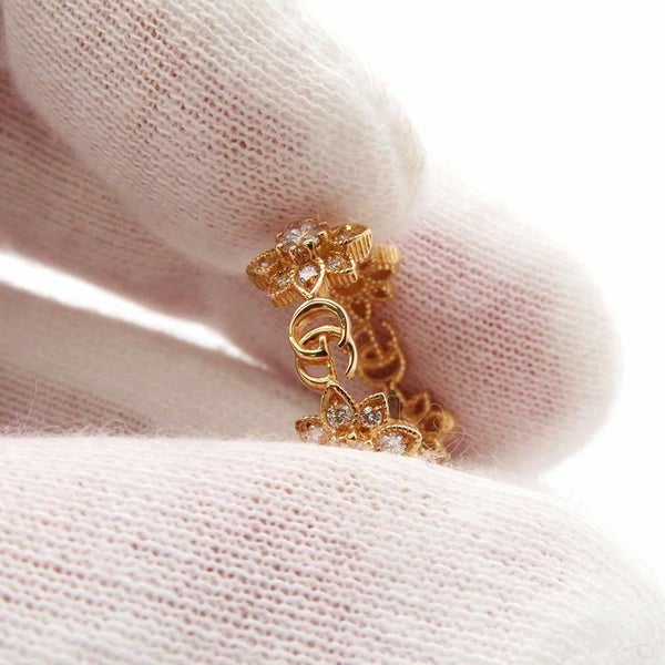 グッチ リング フローラ リング ダイヤモンド K18YGイエローゴールド リングサイズ11 GUCCI ジュエリー