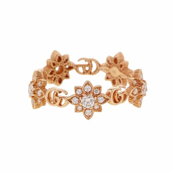 グッチ リング フローラ リング ダイヤモンド K18PGピンクゴールド リングサイズ12 GUCCI ジュエリー