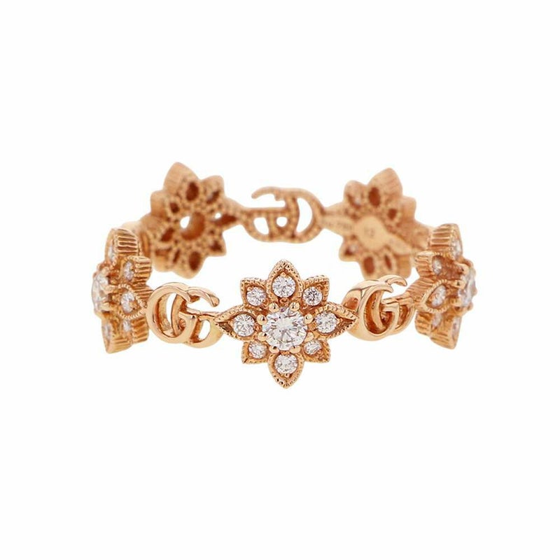 グッチ リング フローラ リング ダイヤモンド K18PGピンクゴールド リングサイズ12 GUCCI ジュエリー