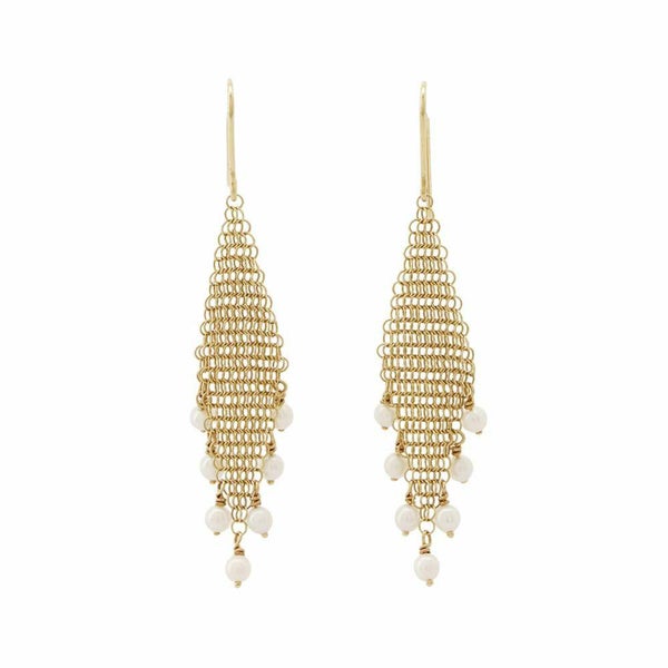 ティファニー ピアス エルサペレッティ メッシュ フリンジピアス K18YG パール 60145955 Tiffany&Co. ジュエリー