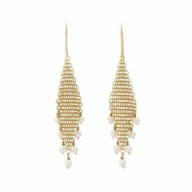 ティファニー ピアス エルサペレッティ メッシュ フリンジピアス K18YG パール 60145955 Tiffany&Co. ジュエリー