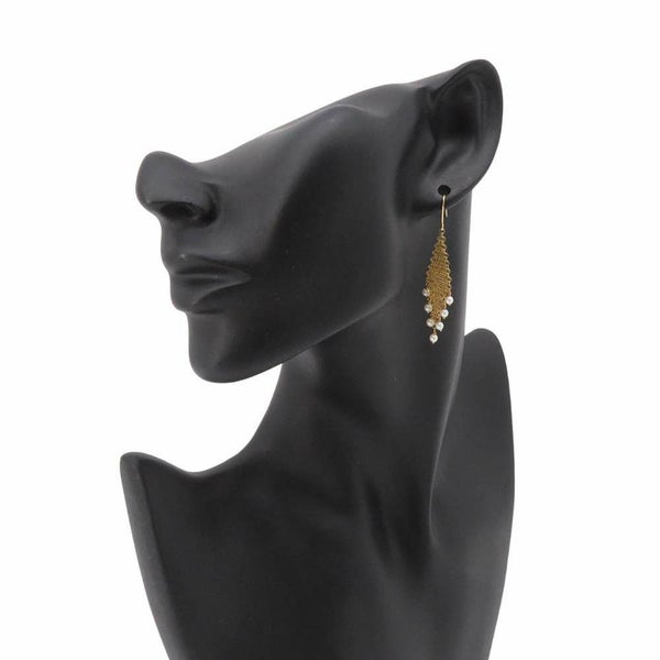 ティファニー ピアス エルサペレッティ メッシュ フリンジピアス K18YG パール 60145955 Tiffany&Co. ジュエリー