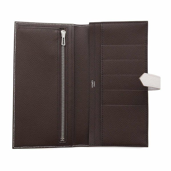 エルメス 長財布 ベアンスフレ ヴェルソ モーヴペール/ルージュセリエ/シルバー金具 エプソン W刻印