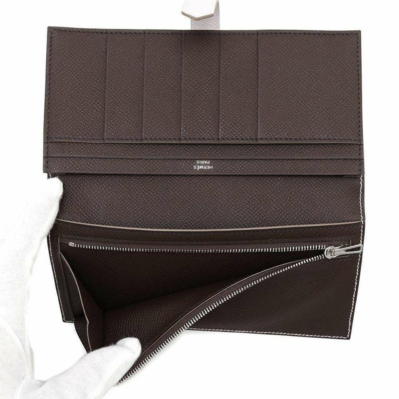 エルメス 長財布 ベアンスフレ ヴェルソ モーヴペール/ルージュセリエ/シルバー金具 エプソン W刻印