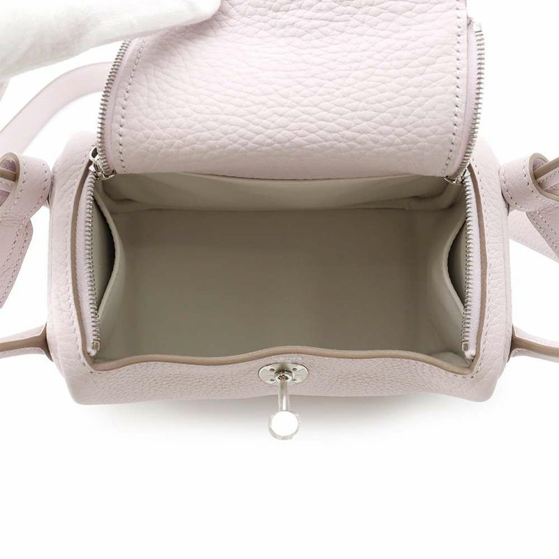 エルメス リンディ ミニ ヴェルソ モーヴペール/ニューホワイト/シルバー金具 トリヨンクレマンス/スイフト W刻印 2wayショルダー