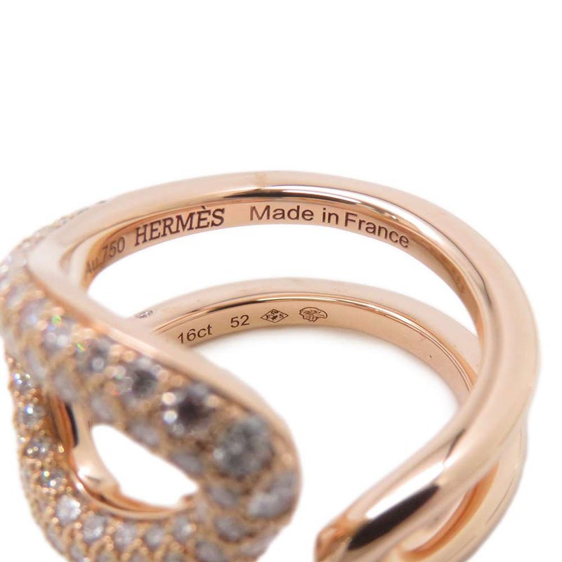 エルメス リング シェーヌダンクル パンク Chaine d'Ancre Punk ダイヤ 112P 1.16ct K18PGピンクゴールド サイズ52 HERMES 指輪