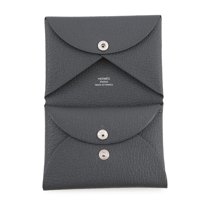 エルメス コインケース カルヴィ デュオ グリミスティ/シルバー金具 シェブルミゾル G刻印