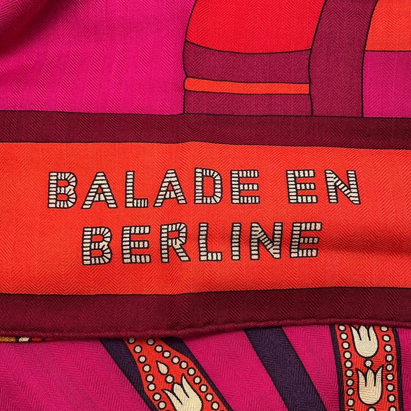 エルメス ストール カレ140 カレジェアン ベルリンヌ馬車に乗って BALADE EN BERLI HERMES カシミヤ シルク 2015年秋冬