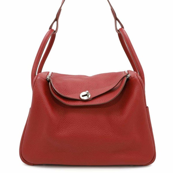 エルメス ハンドバッグ リンディ34 ルージュカザック/シルバー金具 トリヨンクレマンス □R刻印 2wayショルダー