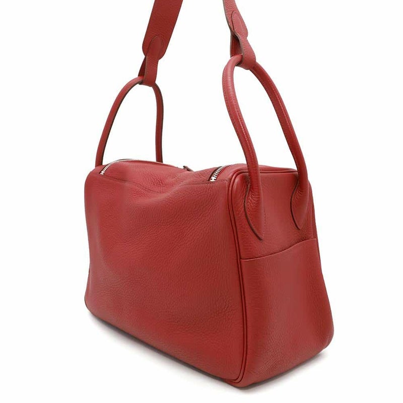 エルメス ハンドバッグ リンディ34 ルージュカザック/シルバー金具 トリヨンクレマンス □R刻印 2wayショルダー