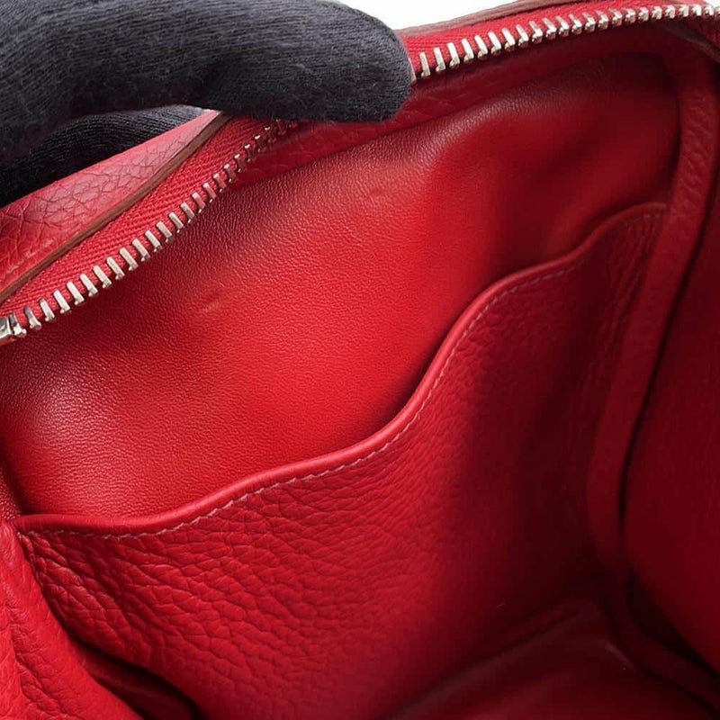 エルメス ハンドバッグ リンディ34 ルージュカザック/シルバー金具 トリヨンクレマンス □R刻印 2wayショルダー