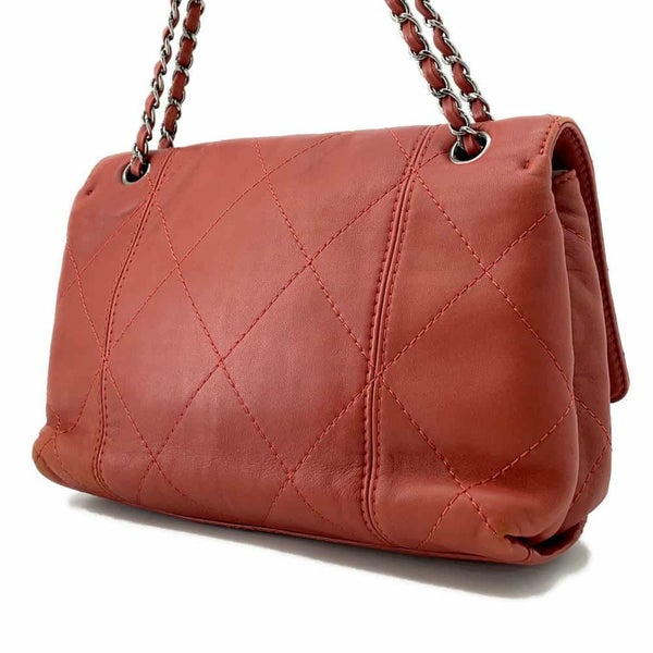 シャネル チェーンショルダーバッグ マトラッセ ココマーク ワイルドステッチ ダブルチェーン ラムスキン CHANEL