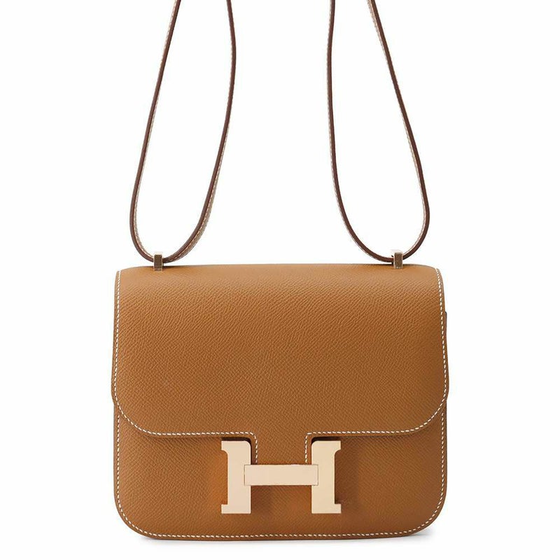 エルメス ショルダーバッグ ミニ コンスタンス3 ゴールド/ピンクゴールド金具 エプソン W刻印 HERMES Constance