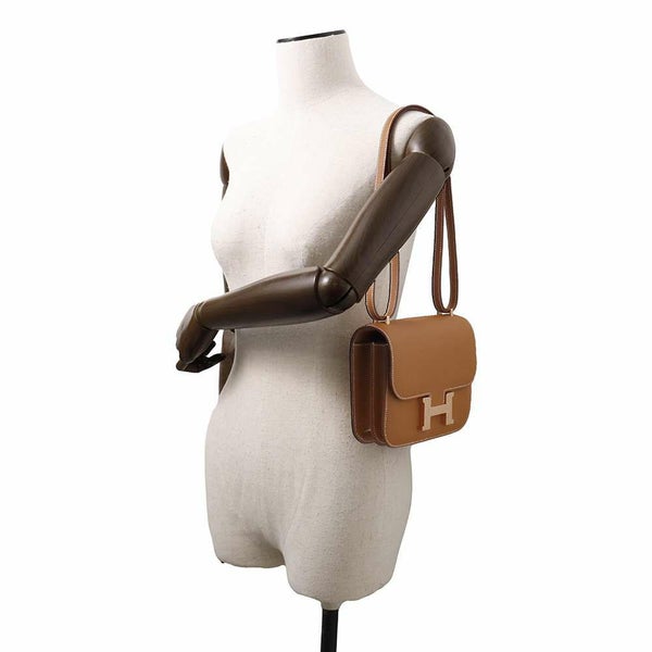 エルメス ショルダーバッグ ミニ コンスタンス3 ゴールド/ピンクゴールド金具 エプソン W刻印 HERMES Constance