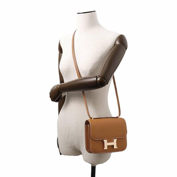 エルメス ショルダーバッグ ミニ コンスタンス3 ゴールド/ピンクゴールド金具 エプソン W刻印 HERMES Constance