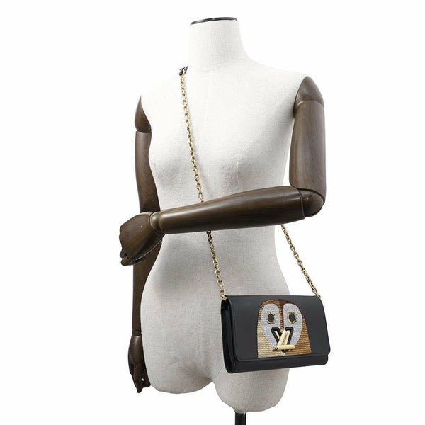 ルイヴィトン チェーンウォレット エピ スパンコール ポルトフォイユ・ツイスト チェーン フクロウ M62334 黒 ブラック 財布