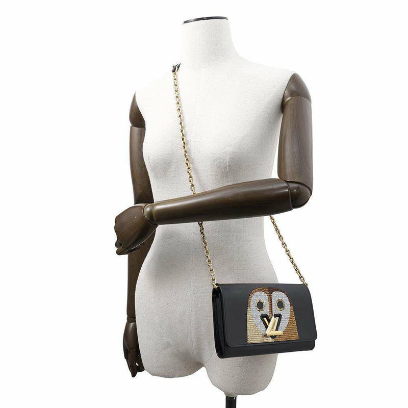 ルイヴィトン チェーンウォレット エピ スパンコール ポルトフォイユ・ツイスト チェーン フクロウ M62334 黒 ブラック 財布