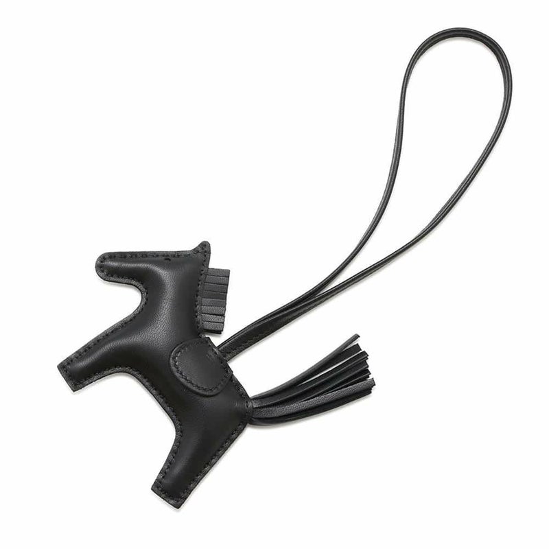 エルメス バッグチャーム ロデオ PM ブラック ラムスキン W刻印 HERMES 黒 ソーブラック