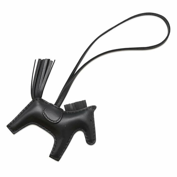 エルメス バッグチャーム ロデオ PM ブラック ラムスキン W刻印 HERMES 黒 ソーブラック