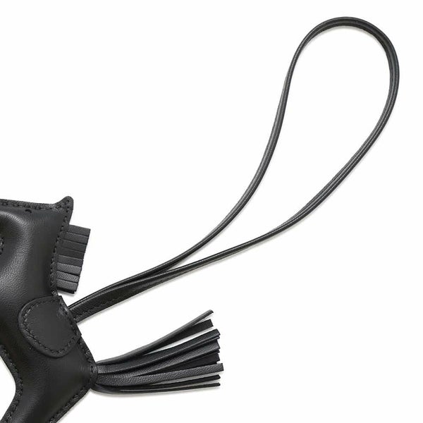 エルメス バッグチャーム ロデオ PM ブラック ラムスキン W刻印 HERMES 黒 ソーブラック