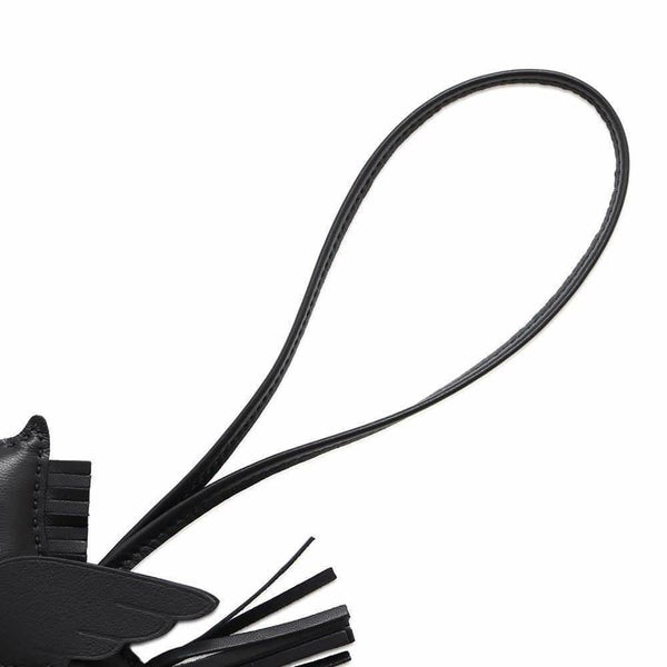 エルメス バッグチャーム ロデオPM ペガサス ブラック ラムスキン W刻印 黒